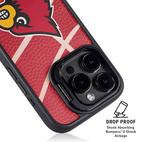 University of Louisville Red Basketball iPhone 15 Pro Kickstand Case